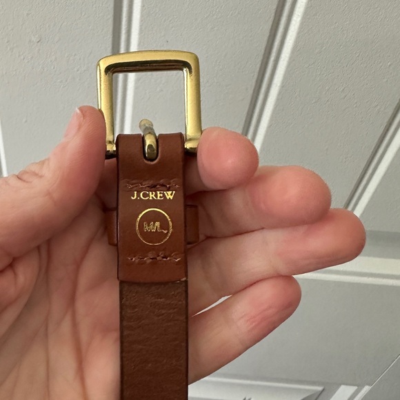 J. Crew Tan Leather Belt with Gold Buckle - Picture 3 of 3